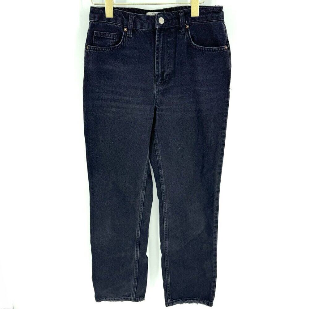 We the Free High Rise Straight Leg Cotton Denim Black Size 28